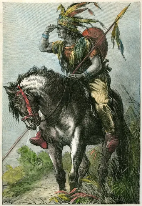 Framed Print : Native American scout, c1870 Framed Print : Native American scout, c1870