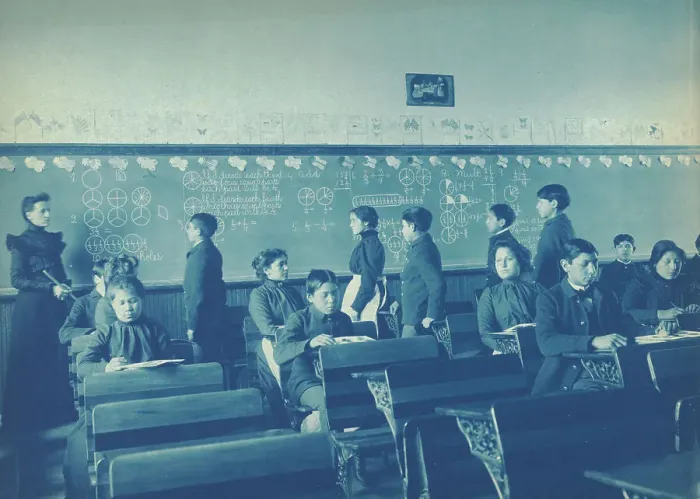 Framed Print : Native Americans during mathematics class at Indian School, Carlisle, Pennsylvania, 1901. Creator: Frances Benjamin Johnston Framed Print : Native Americans during mathematics class at Indian School, Carlisle, Pennsylvania, 1901. Creator: Frances Benjamin Johnston