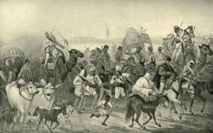 Framed Print : Native Auxiliaries Hurrying to Delhi, c1850s, (1901). Creator: George Francklin Atkinson Framed Print : Native Auxiliaries Hurrying to Delhi, c1850s, (1901). Creator: George Francklin Atkinson