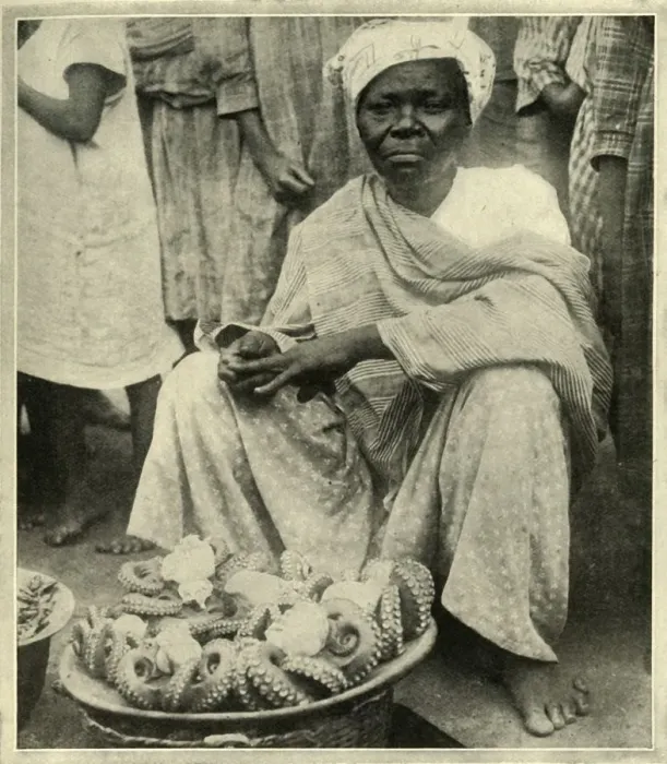 Framed Print : In a Native Fish-Market, c1948. Creator: Unknown Framed Print : In a Native Fish-Market, c1948. Creator: Unknown