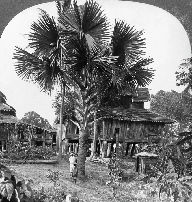 Framed Print : Native house built on piles, Bhamo, Burma, 1908. Artist: Stereo Travel Co Framed Print : Native house built on piles, Bhamo, Burma, 1908. Artist: Stereo Travel Co