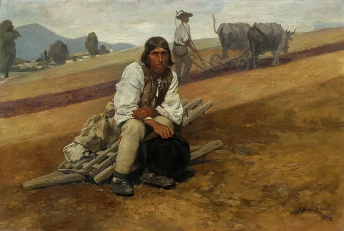 Framed Print : Native Land II, 1908. Creator: Jozef Hanula Framed Print : Native Land II, 1908. Creator: Jozef Hanula