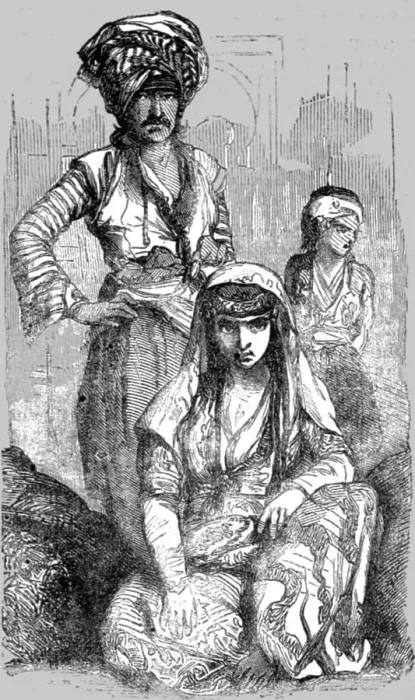 Framed Print : Native of Laristan, and an Armenian Woman, 1854. Creator: Unknown Framed Print : Native of Laristan, and an Armenian Woman, 1854. Creator: Unknown