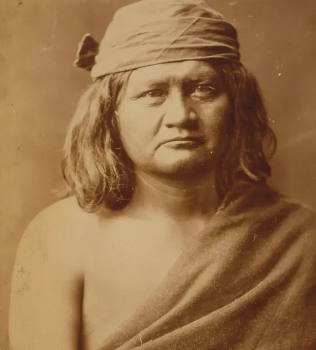 Framed Print : Native man, head-and-shoulders portrait, facing front, c1903. Creator: Edward Sheriff Curtis Framed Print : Native man, head-and-shoulders portrait, facing front, c1903. Creator: Edward Sheriff Curtis