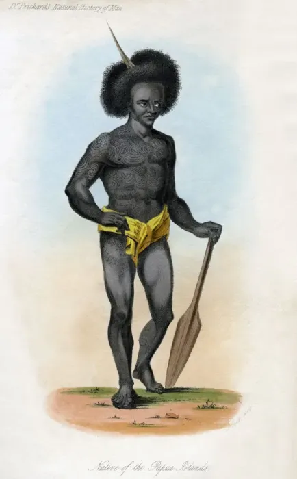 Framed Print : Native of the Papua Islands, c1840. Artist: J Bull Framed Print : Native of the Papua Islands, c1840. Artist: J Bull