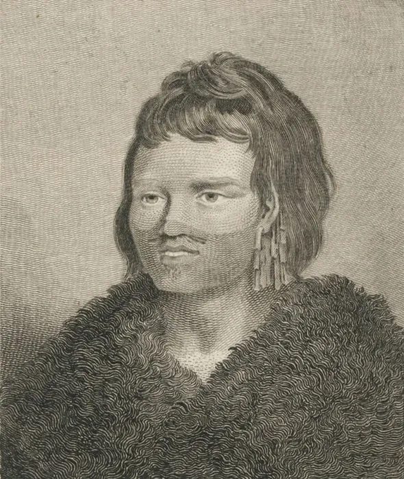 Framed Print : A Native of Sandwich Sound, 1784. Artist: James Heath Framed Print : A Native of Sandwich Sound, 1784. Artist: James Heath