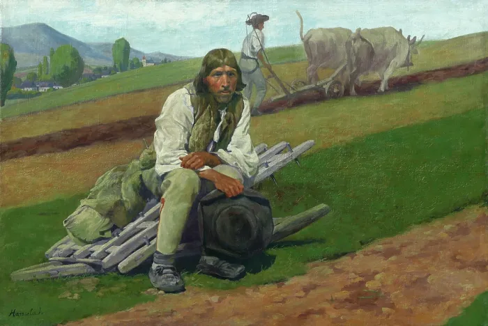 Framed Print : On Native Soil, 1908. Creator: Jozef Hanula Framed Print : On Native Soil, 1908. Creator: Jozef Hanula