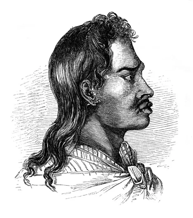 Framed Print : A native of Tahiti, 1848 Framed Print : A native of Tahiti, 1848
