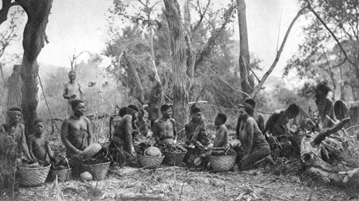 Framed Print : Native women with baskets of hippo meat, Karoo, South Africa, 1924 (1927). Artist: Thomas A Glover Framed Print : Native women with baskets of hippo meat, Karoo, South Africa, 1924 (1927). Artist: Thomas A Glover
