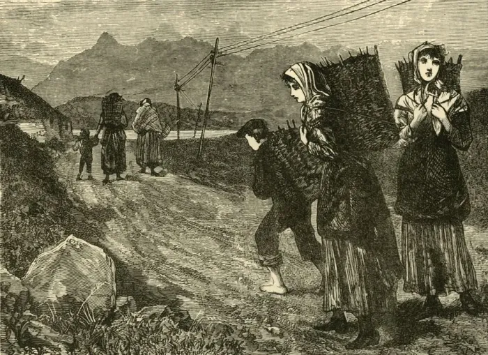 Framed Print : Natives Going for Peat, 1898. Creator: Unknown Framed Print : Natives Going for Peat, 1898. Creator: Unknown