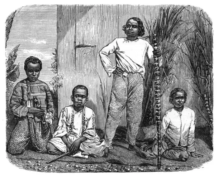 Framed Print : Natives of the island of Reunion, c1890 Framed Print : Natives of the island of Reunion, c1890