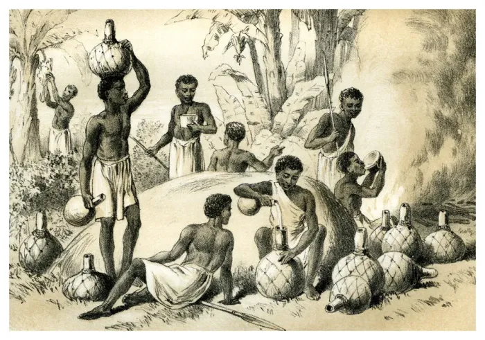 Framed Print : Natives Making Pombe, 1883 Framed Print : Natives Making Pombe, 1883