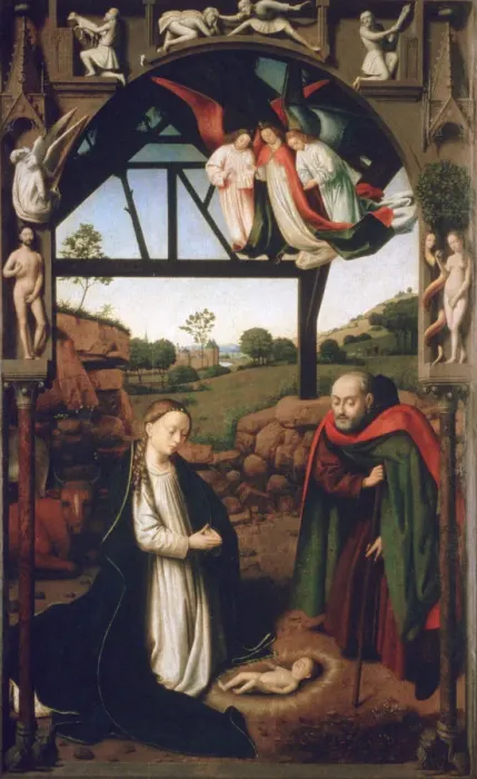 Framed Print : Nativity, 1452. Artist: Petrus Christus Framed Print : Nativity, 1452. Artist: Petrus Christus