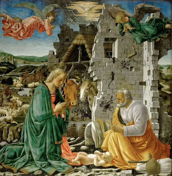 Framed Print : The Nativity, 1465-1470. Creator: Fra Diamante (c. 1430?c. 1492) Framed Print : The Nativity, 1465-1470. Creator: Fra Diamante (c. 1430?c. 1492)