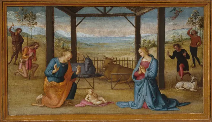 Framed Print : The Nativity, 1500 / 05. Creator: Perugino Framed Print : The Nativity, 1500 / 05. Creator: Perugino