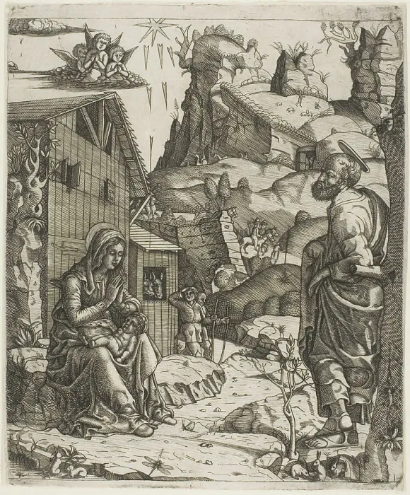 Framed Print : The Nativity, 1500 / 10. Creator: Master I.I.C.A Framed Print : The Nativity, 1500 / 10. Creator: Master I.I.C.A