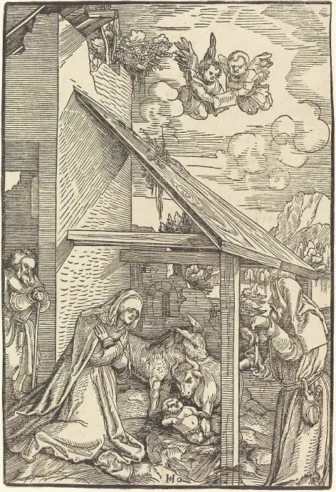 Framed Print : The Nativity, 1510 / 1511. Creator: Hans Schäufelein the Elder Framed Print : The Nativity, 1510 / 1511. Creator: Hans Schäufelein the Elder