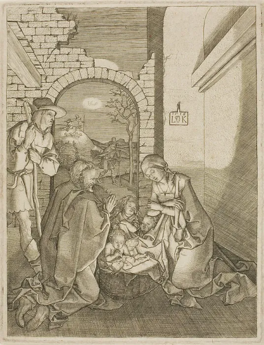 Framed Print : Nativity, 1516. Creator: Ludwig Krug Framed Print : Nativity, 1516. Creator: Ludwig Krug