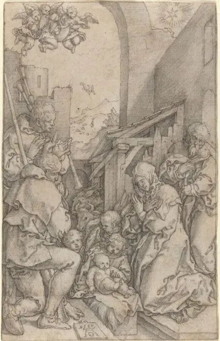 Framed Print : The Nativity, 1552. Creator: Heinrich Aldegrever Framed Print : The Nativity, 1552. Creator: Heinrich Aldegrever