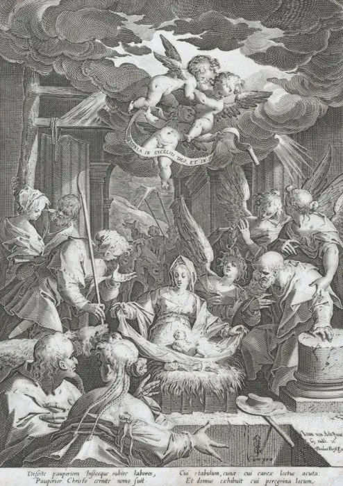Framed Print : Nativity, 1588. Creator: Aegidius Sadeler II Framed Print : Nativity, 1588. Creator: Aegidius Sadeler II