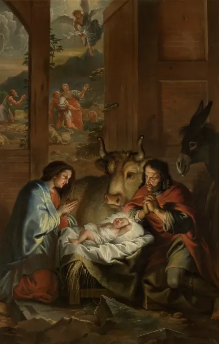 Framed Print : The Nativity, 1689. Creator: Jan Erasmus Quellinus Framed Print : The Nativity, 1689. Creator: Jan Erasmus Quellinus
