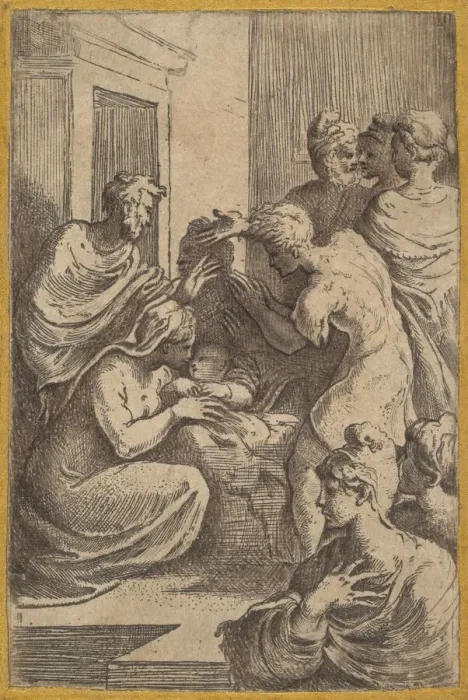 Framed Print : The Nativity, 16th century. Creator: Parmigianino Framed Print : The Nativity, 16th century. Creator: Parmigianino