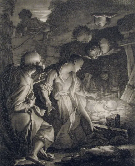 Framed Print : Nativity, 1727. 1727. Creator: Paul-Ponce-Antoine Robert Framed Print : Nativity, 1727. 1727. Creator: Paul-Ponce-Antoine Robert