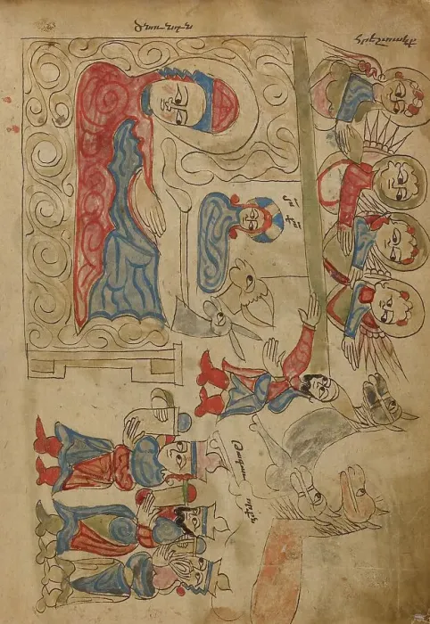 Framed Print : The Nativity and The Adoration of the Magi; Gospel Book, 1386. Creator: Unknown