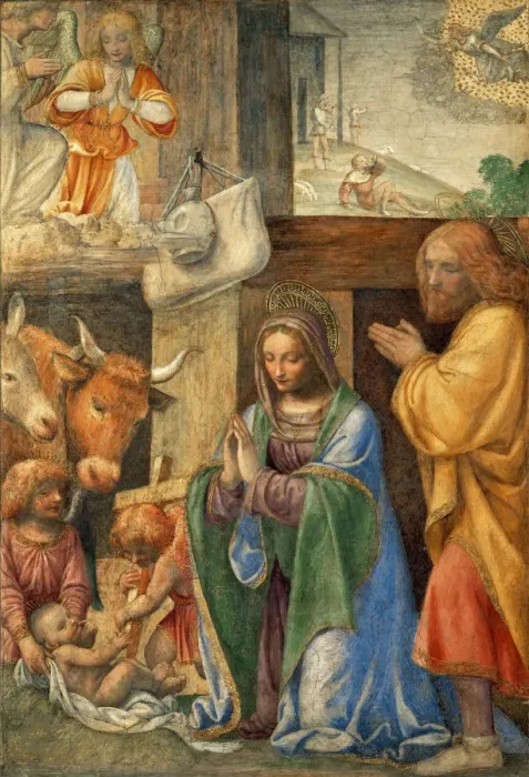 Framed Print : Nativity and Annunciation to the Shepherds, Between 1500 and 1550 Framed Print : Nativity and Annunciation to the Shepherds, Between 1500 and 1550