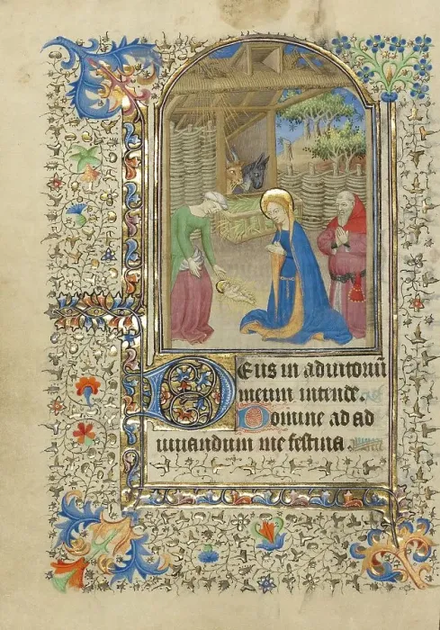 Framed Print : The Nativity; Book of Hours, about 1420-1430. Creator: Master of the Harvard Hannibal Framed Print : The Nativity; Book of Hours, about 1420-1430. Creator: Master of the Harvard Hannibal