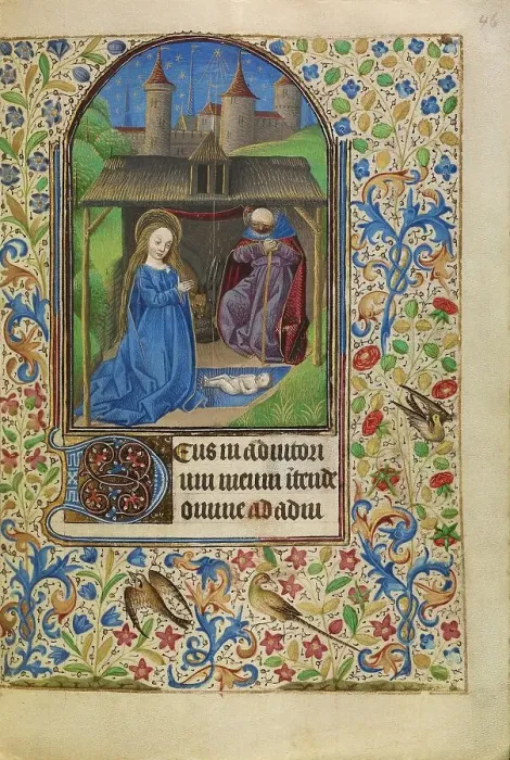 Framed Print : The Nativity; Book of Hours, about 1466-1470. Creator: Master of Jacques of Luxembourg Framed Print : The Nativity; Book of Hours, about 1466-1470. Creator: Master of Jacques of Luxembourg