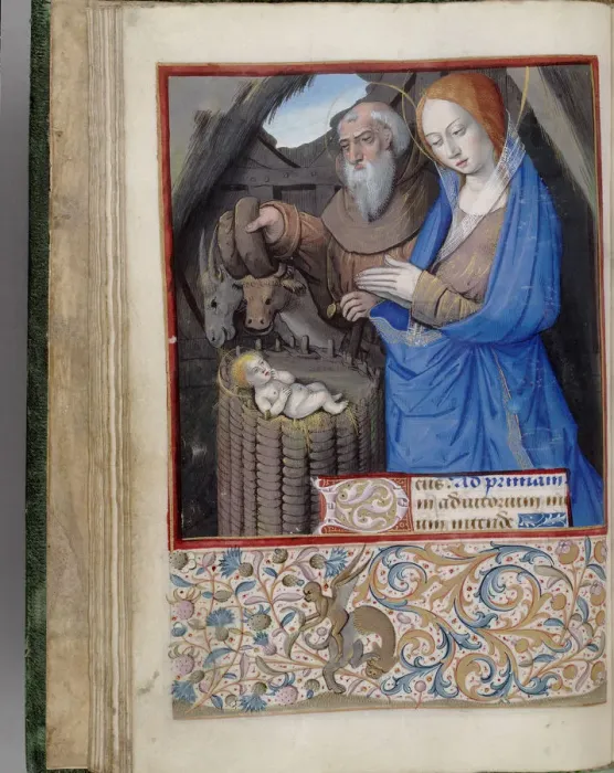 Framed Print : Nativity (Book of Hours), 1485-1499. Artist: Bourdichon, Jean (1457-1521) Framed Print : Nativity (Book of Hours), 1485-1499. Artist: Bourdichon, Jean (1457-1521)