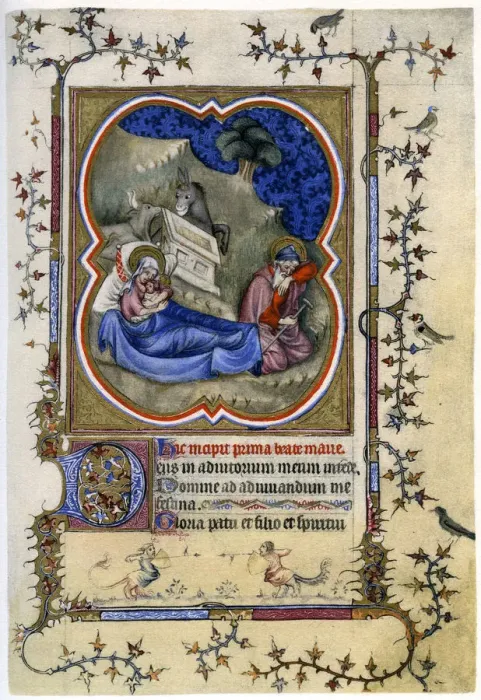 Framed Print : The Nativity, from a Book of Hours and Missal c1370 (1958) Framed Print : The Nativity, from a Book of Hours and Missal c1370 (1958)