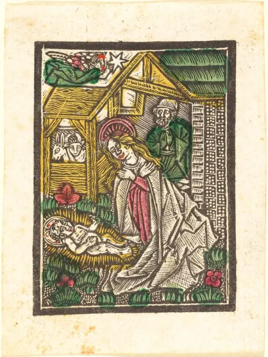 Framed Print : The Nativity, c. 1480. Creator: Workshop of the Master of the Aachen Madonna Framed Print : The Nativity, c. 1480. Creator: Workshop of the Master of the Aachen Madonna