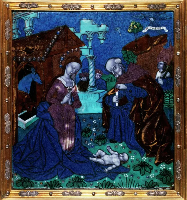 Framed Print : The Nativity, c.1500. Creator: Workshop of the Master of the Triptych of Louis XII Framed Print : The Nativity, c.1500. Creator: Workshop of the Master of the Triptych of Louis XII
