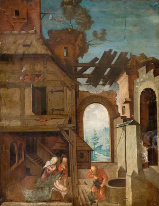 Framed Print : Nativity, c1530-1550. Creator: Herri met de Bles Framed Print : Nativity, c1530-1550. Creator: Herri met de Bles