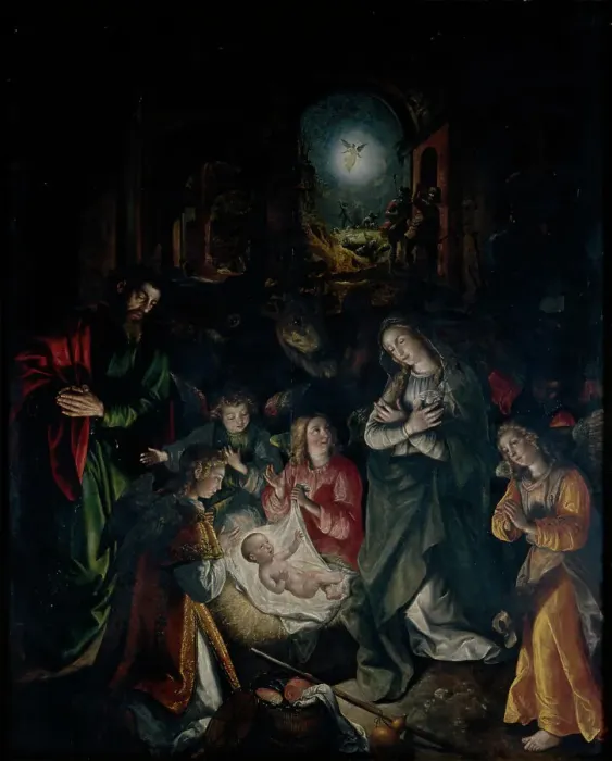 Framed Print : The Nativity, c1570s. Creator: Martin de Vos Framed Print : The Nativity, c1570s. Creator: Martin de Vos