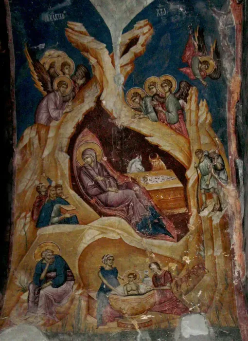 Framed Print : The Nativity of Christ, 14th century. Artist: Anonymous Framed Print : The Nativity of Christ, 14th century. Artist: Anonymous