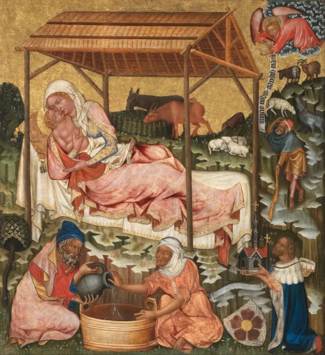 Framed Print : The Nativity of Christ. Artist: Master of Hohenfurth (active ca 1350) Framed Print : The Nativity of Christ. Artist: Master of Hohenfurth (active ca 1350)