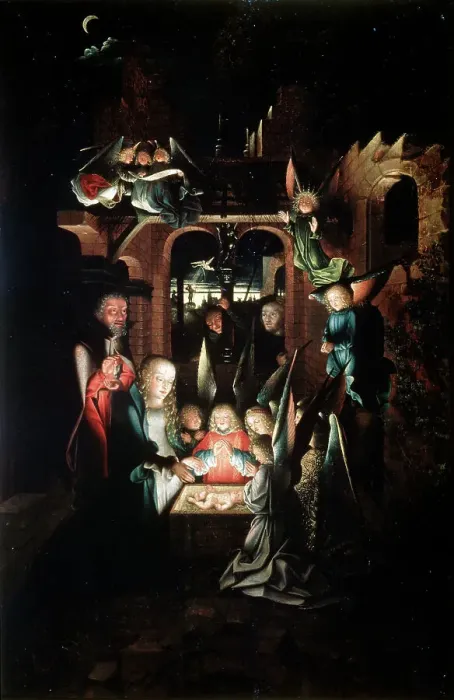 Framed Print : The Nativity of Christ (The Holy Night), early 16th century Artist: Jan Joest Framed Print : The Nativity of Christ (The Holy Night), early 16th century Artist: Jan Joest