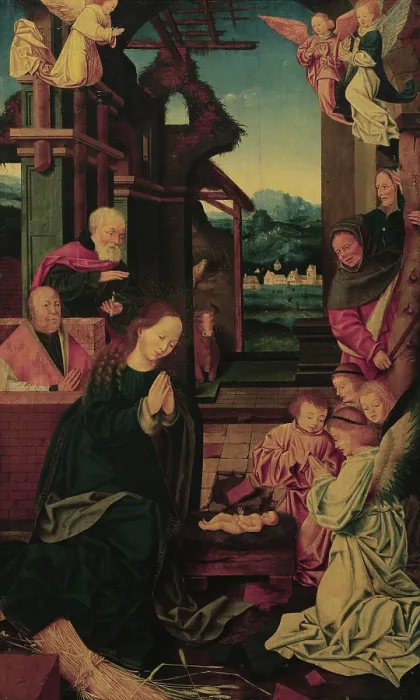 Framed Print : Nativity. Creator: Bruyn, Bartholomaeus (Barthel), the Elder (1493-1555) Framed Print : Nativity. Creator: Bruyn, Bartholomaeus (Barthel), the Elder (1493-1555)