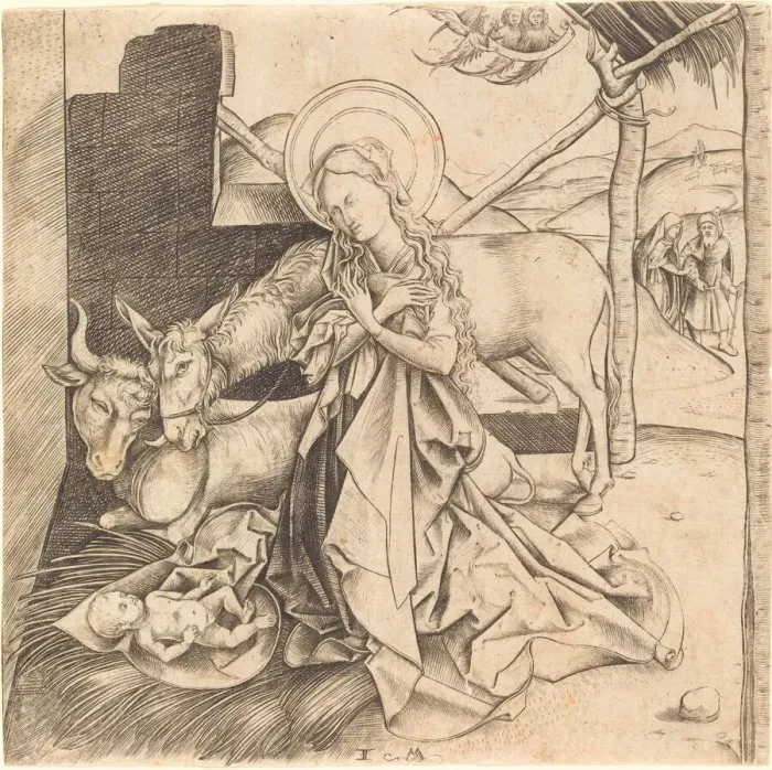 Framed Print : The Nativity. Creator: Israhel van Meckenem Framed Print : The Nativity. Creator: Israhel van Meckenem