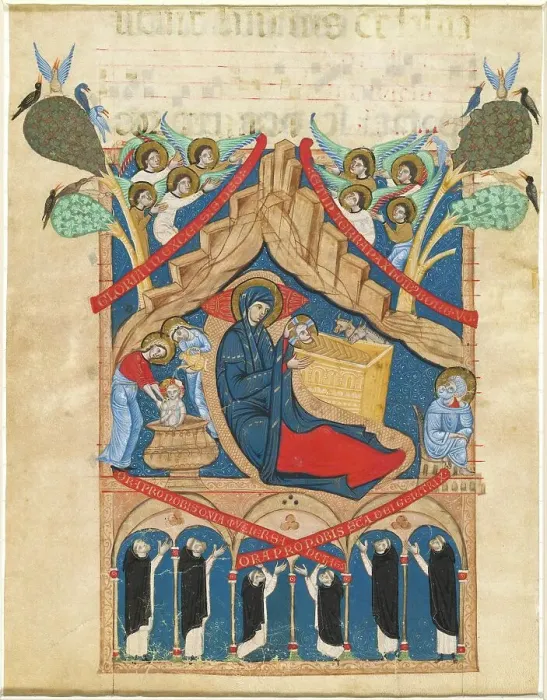Framed Print : The Nativity with Six Dominican Monks, 1265 / 1274. Creator: Master of Imola Framed Print : The Nativity with Six Dominican Monks, 1265 / 1274. Creator: Master of Imola