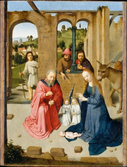 Framed Print : The Nativity, early 1480s. Creator: Gerard David Framed Print : The Nativity, early 1480s. Creator: Gerard David