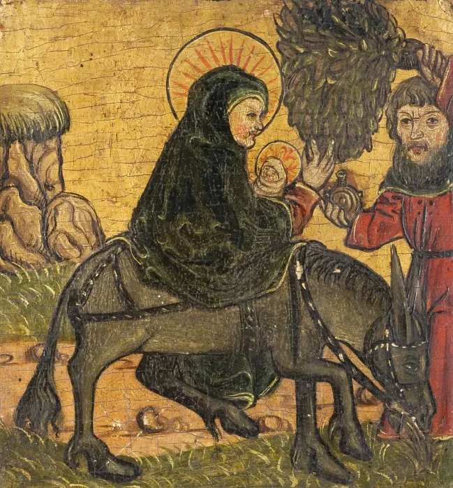 Framed Print : The Nativity, The Flight into Egypt, Saint Mary Magdalene. Triptych Wing, between 1501-1533. Creator: Unknown Framed Print : The Nativity, The Flight into Egypt, Saint Mary Magdalene. Triptych Wing, between 1501-1533. Creator: Unknown