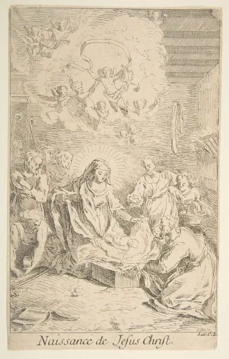 Framed Print : Nativity. n. d. Creators: Claude Gillot, Jacques Gabriel Huquier Framed Print : Nativity. n. d. Creators: Claude Gillot, Jacques Gabriel Huquier