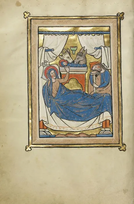 Framed Print : The Nativity; Psalter, mid-1200s. Creator: Unknown Framed Print : The Nativity; Psalter, mid-1200s. Creator: Unknown