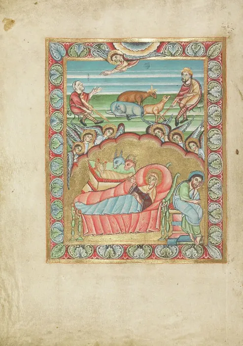 Framed Print : The Nativity; Sacramentary, about 1025-1050. Creator: Unknown Framed Print : The Nativity; Sacramentary, about 1025-1050. Creator: Unknown