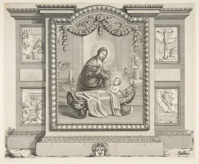 Framed Print : The Nativity with Scenes of The Annunciation, The Adoration of the Shepherds, The Cruci Framed Print : The Nativity with Scenes of The Annunciation, The Adoration of the Shepherds, The Cruci