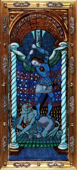 Framed Print : The Nativity with St Michael, c.1500. Creator: Workshop of the Master of the Triptych of Louis XII Framed Print : The Nativity with St Michael, c.1500. Creator: Workshop of the Master of the Triptych of Louis XII